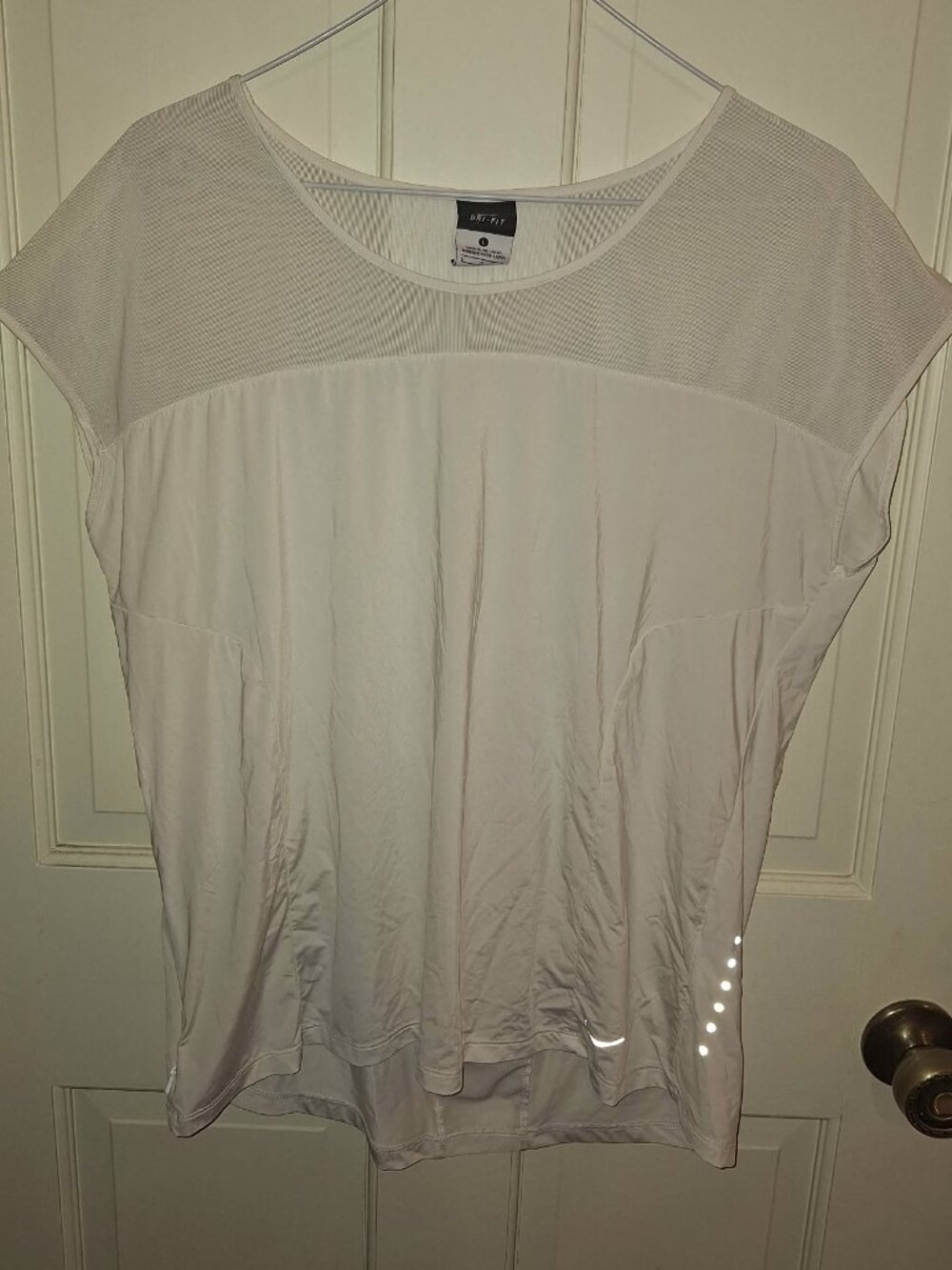 Nike White Athletic Shirt Dri-Fit, Size Large